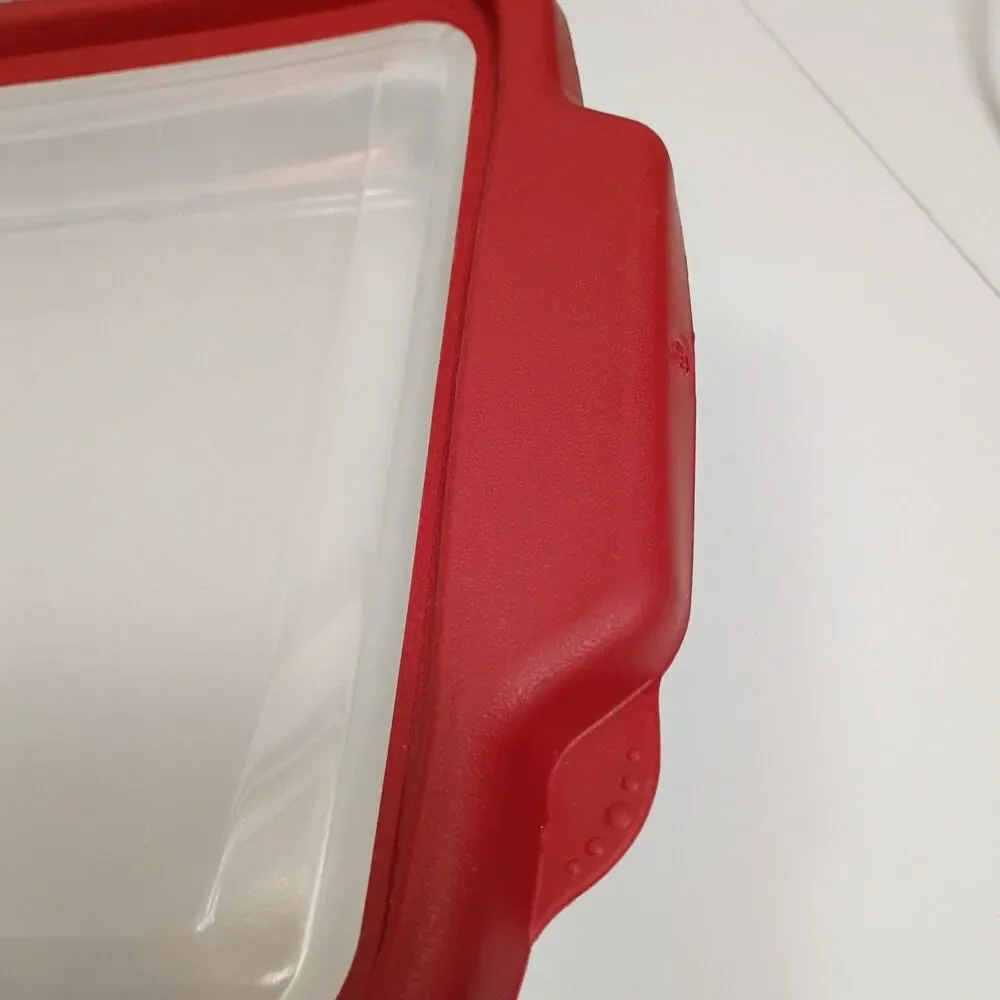 Anchor Hocking 3 Qt Glass Baking Dish w/ Red Lid 9.5x13.5 Made in USA